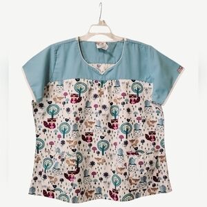 Forest animals scrub top